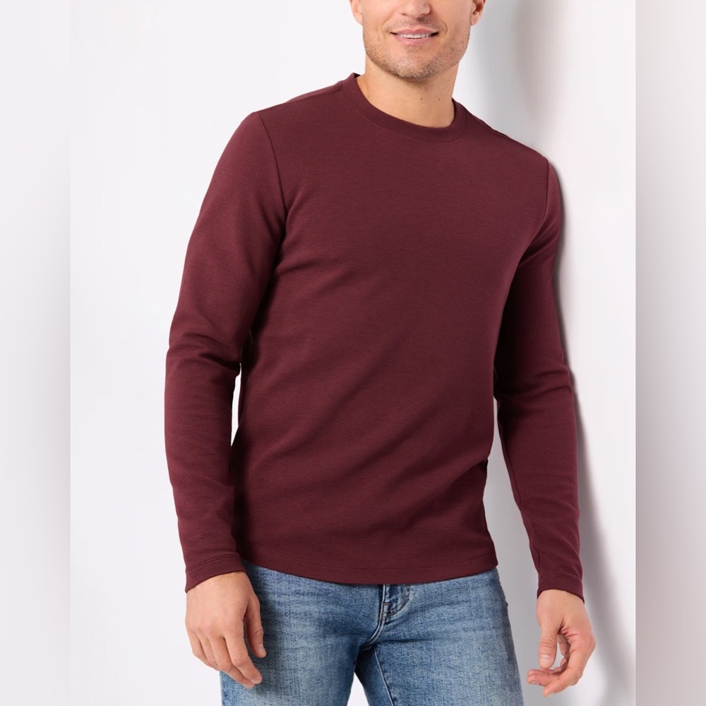 THE COMMONS Long Sleeve Ottoman Texture Crewneck